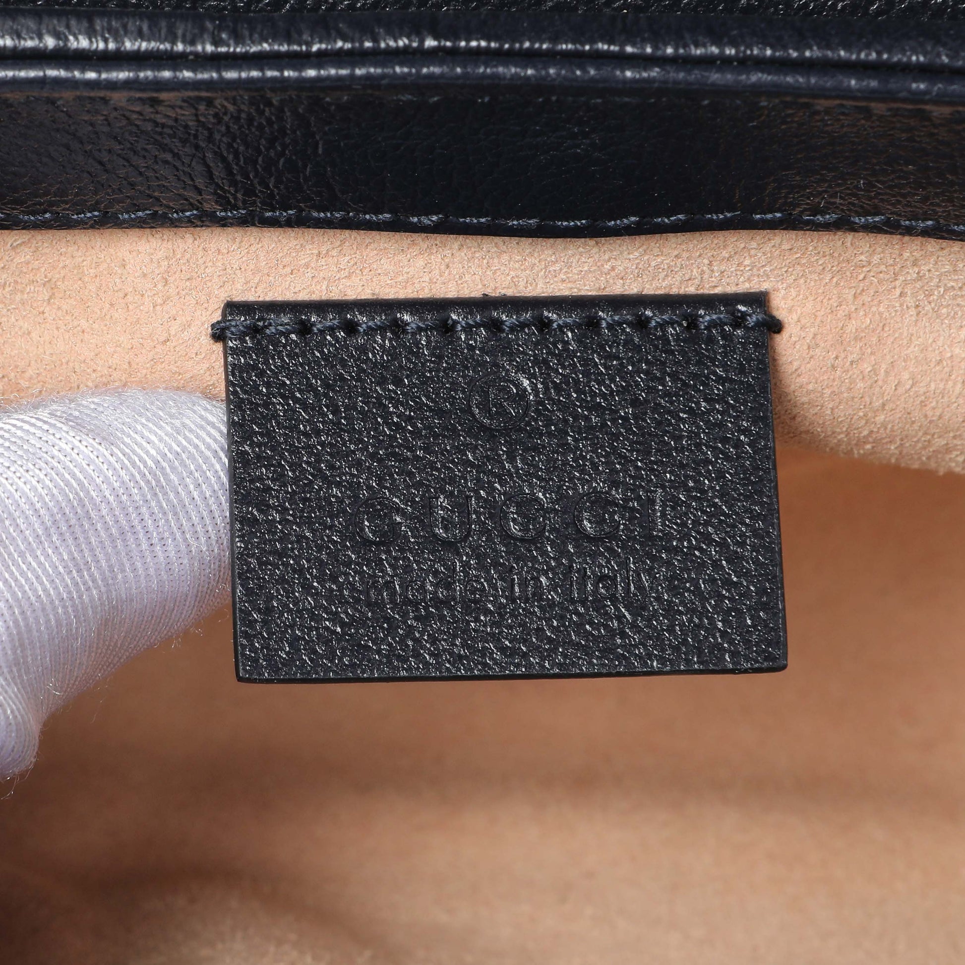 Exclusive Gucci Blue Monogram Matelasse Diagonal Super Mini GG Marmont Shoulder Bag — Detail View