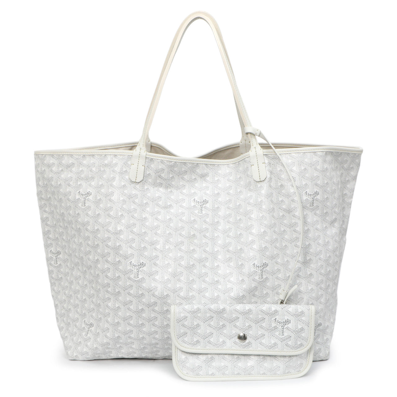 Exclusive Goyard White Goyardine Saint Louis GM — Front View
