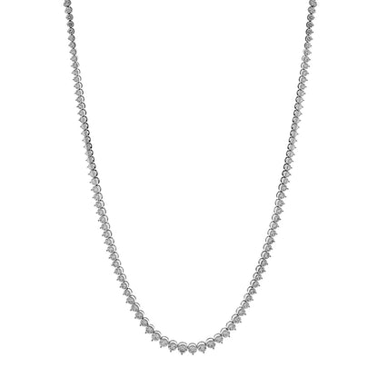 Exclusive 18K White Gold 9.47 Carat Riviere Diamond Necklace — Front View