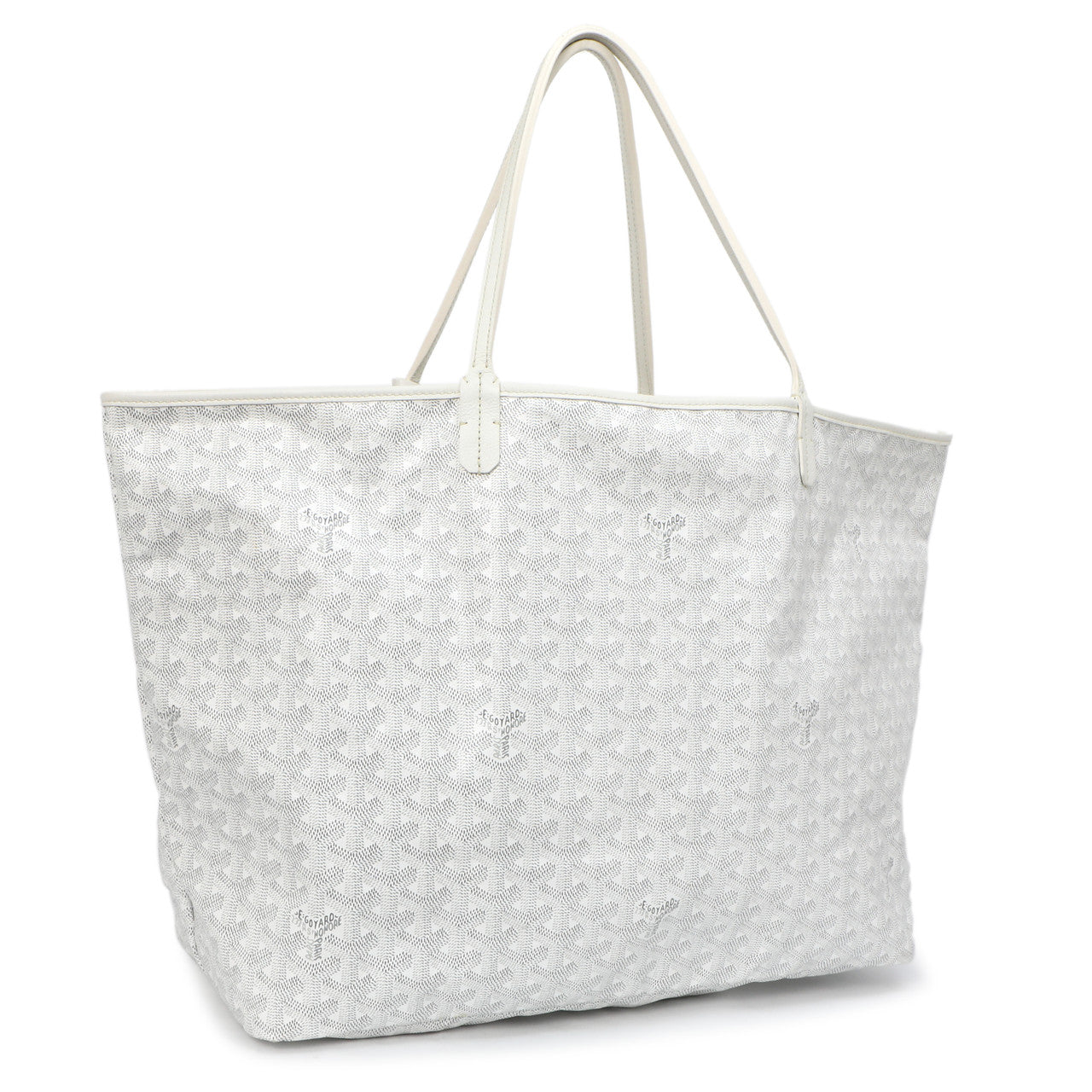 Exclusive Goyard White Goyardine Saint Louis GM — Detail View