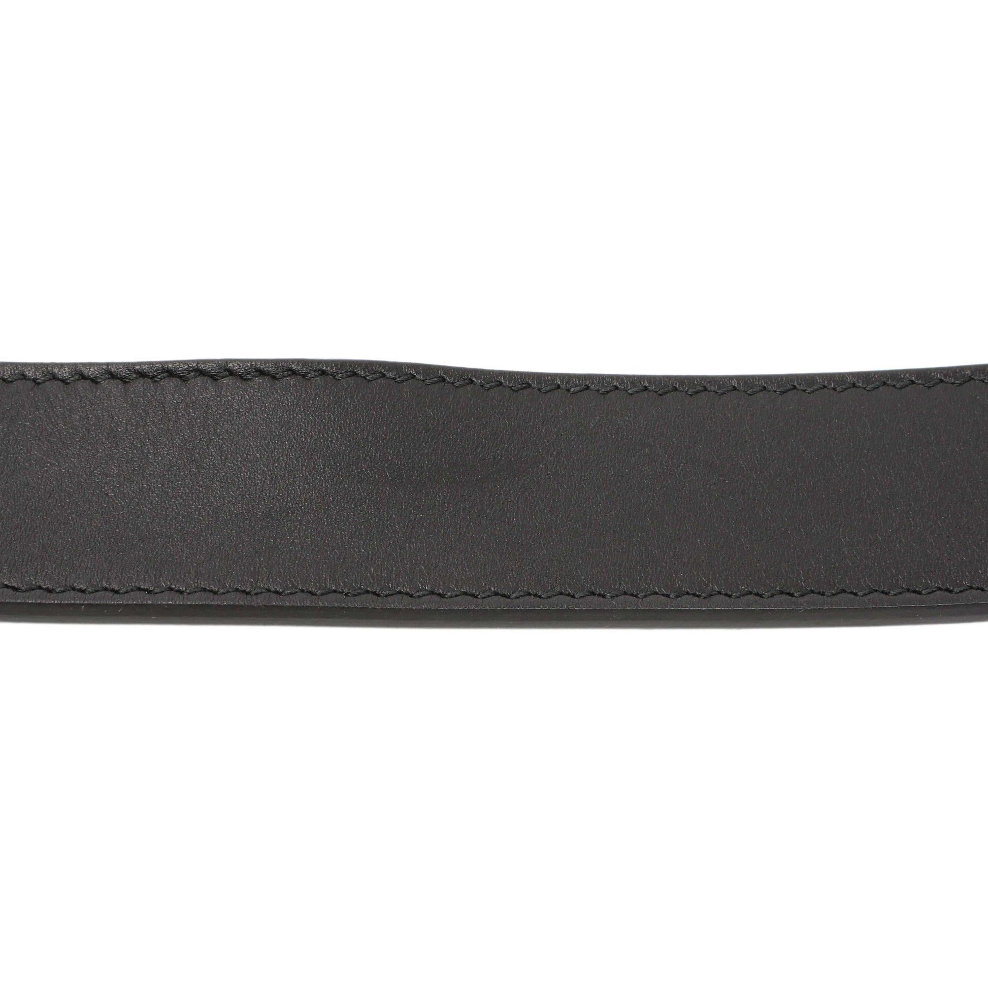 Exclusive Gucci Black Calfskin Double G 30mm Belt — Detail View