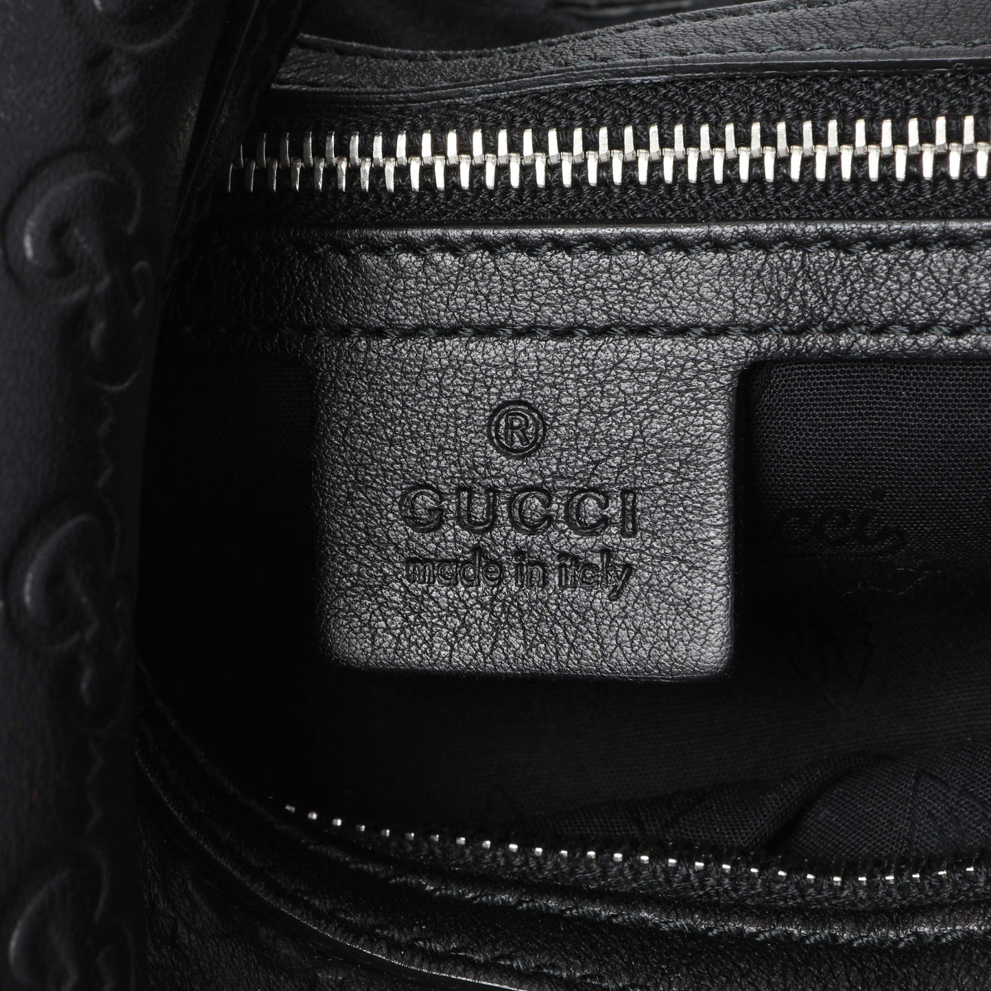 Exclusive Gucci Black Guccissima Twins Hobo Medium — Detail View