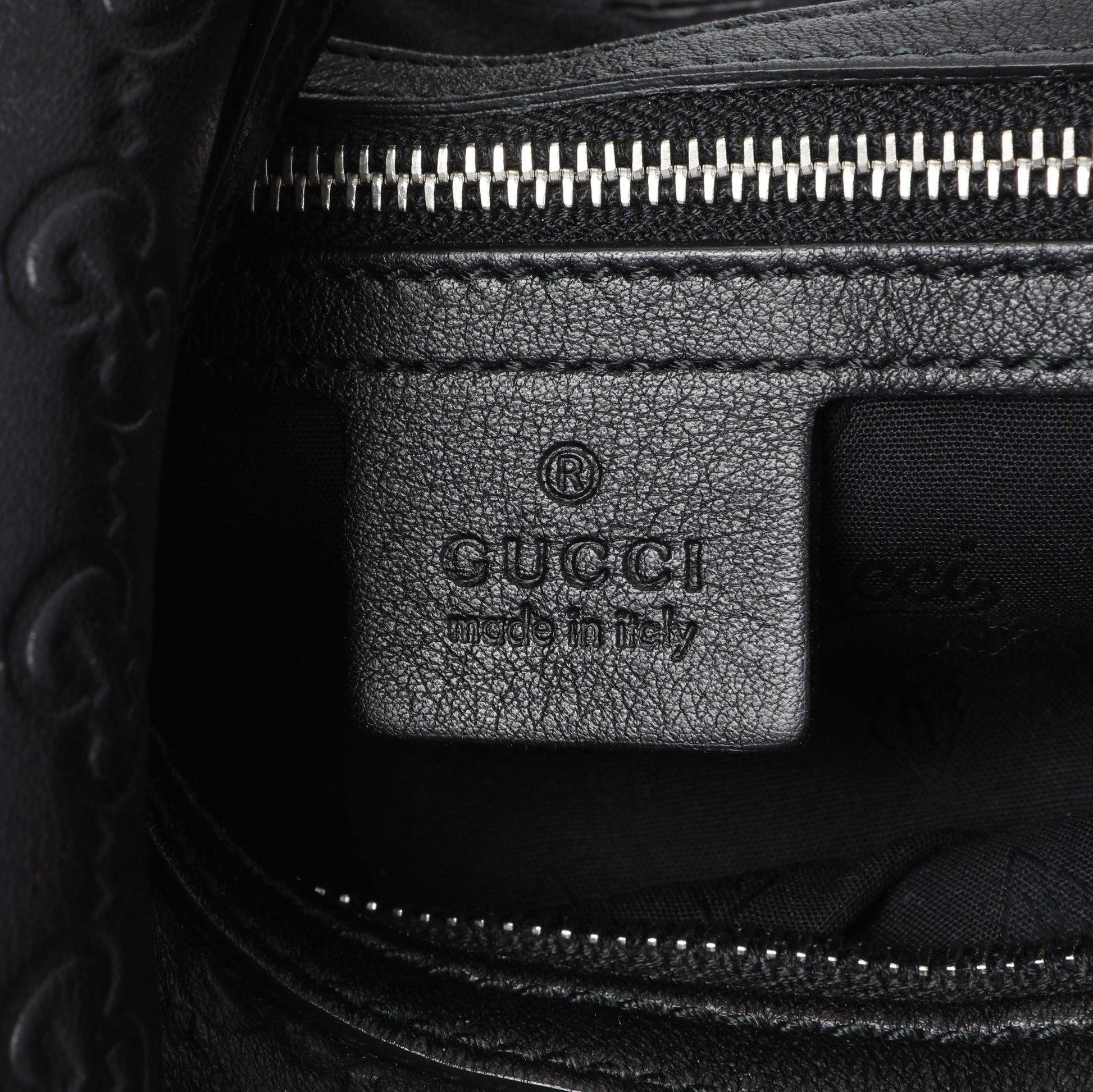 Exclusive Gucci Black Guccissima Twins Hobo Medium — Detail View