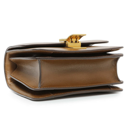 Exclusive Celine Camel Box Calfskin Small Classic Box Flap Bag — Back View