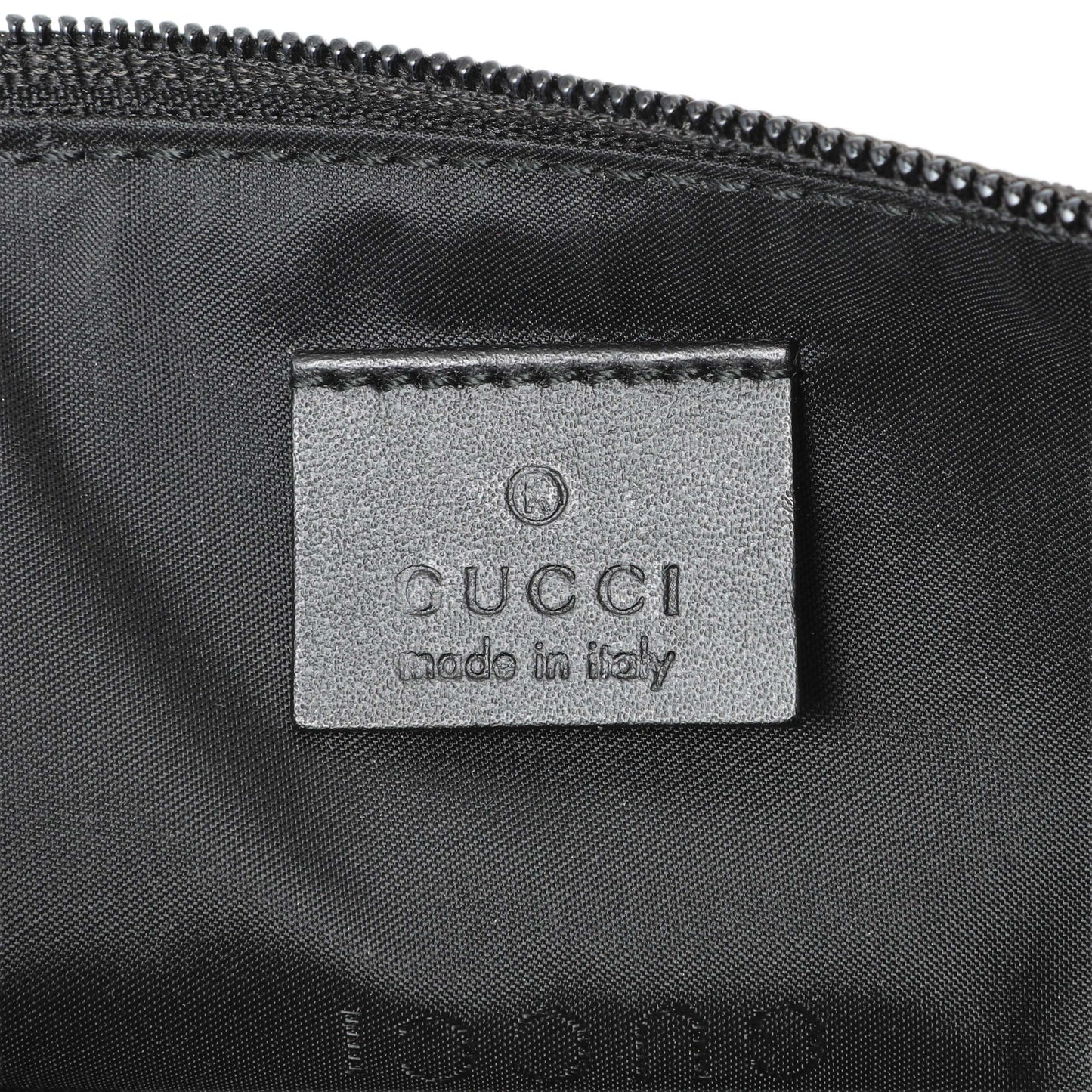 Exclusive Gucci Black Nylon Boat Pochette — Detail View