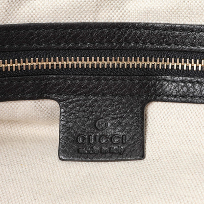 Exclusive Gucci Black Grained Calfskin Medium Web Hobo — Alternate View 9