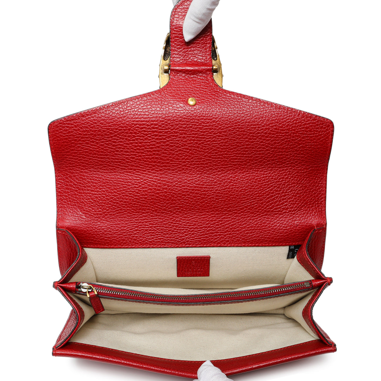 Exclusive Gucci Red Calfskin Small Dionysus Shoulder Bag — Top View