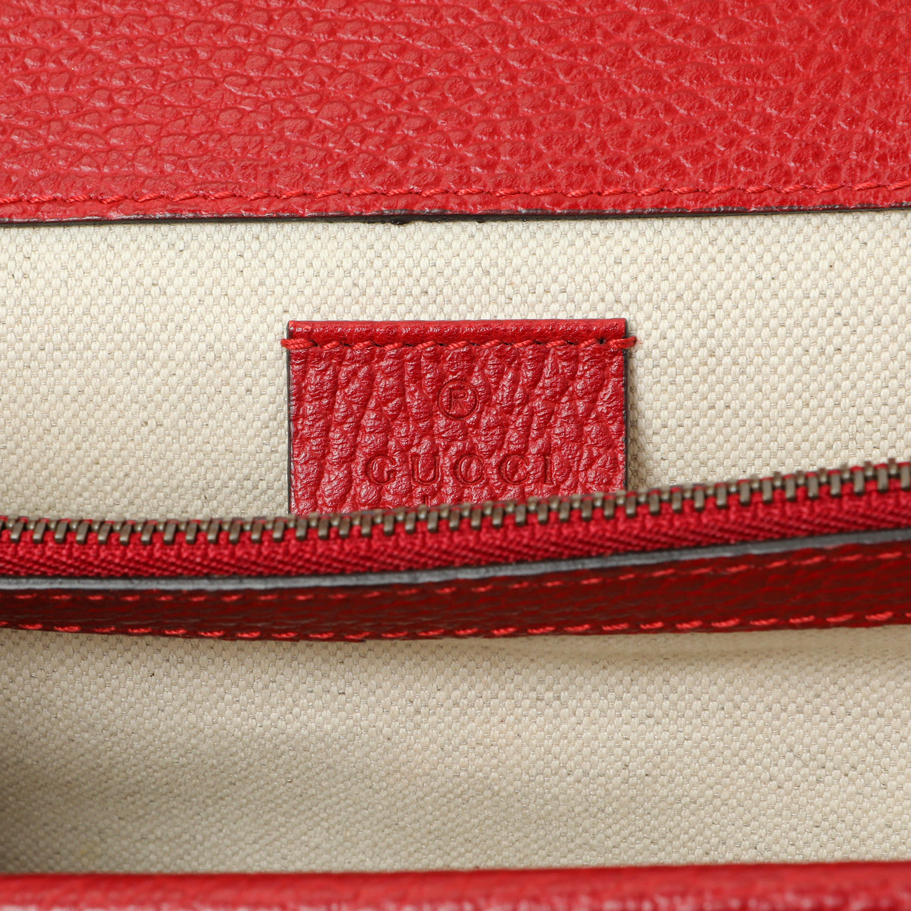 Exclusive Gucci Red Calfskin Small Dionysus Shoulder Bag — Detail View