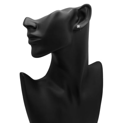 Exclusive 18K White Gold 1.00 Carat Diamond Stud Earrings — Back View