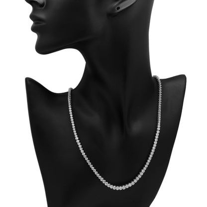 Exclusive 18K White Gold 9.47 Carat Riviere Diamond Necklace — Top View