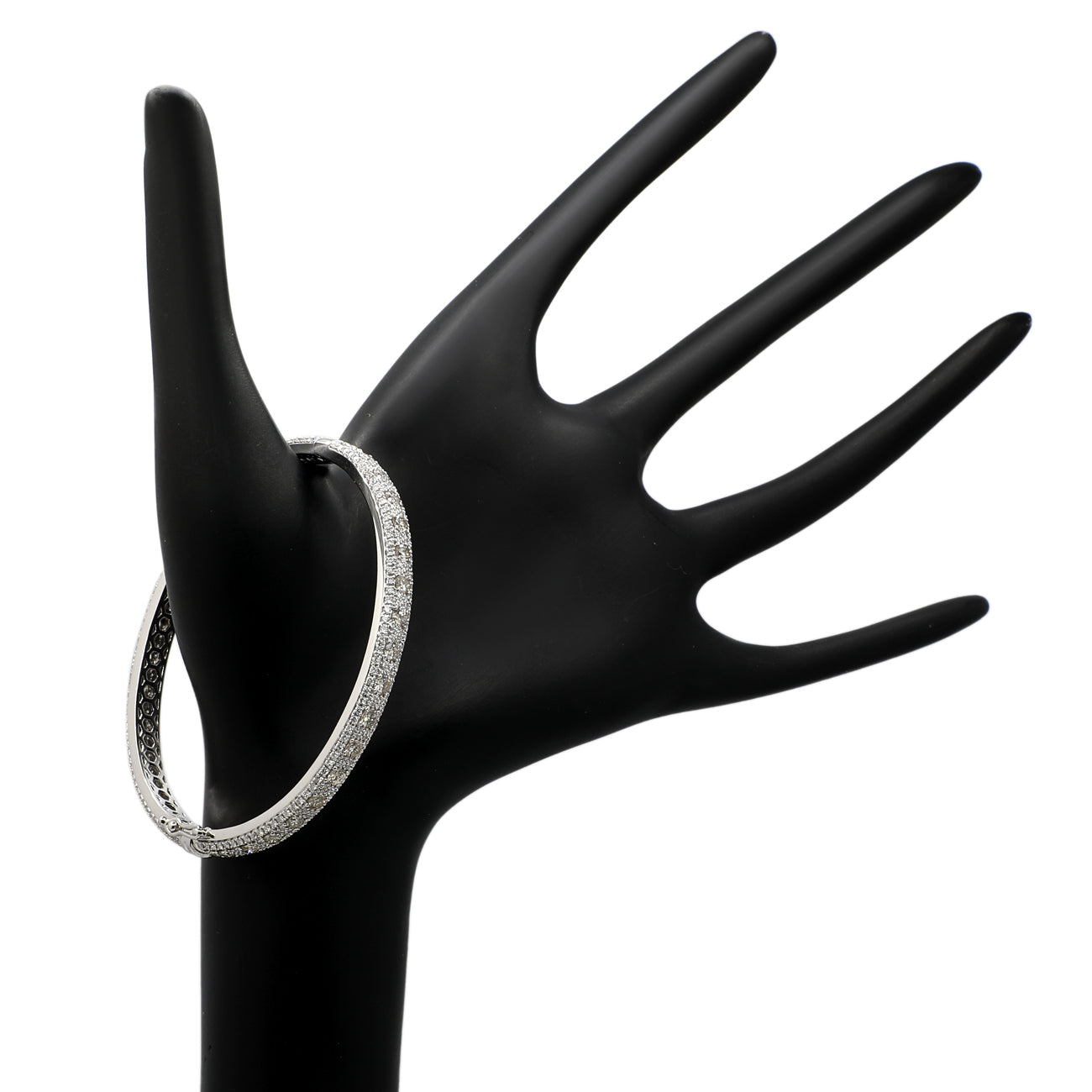 Exclusive 14K White Gold 5.32 Carat Diamond Bangle — Back View
