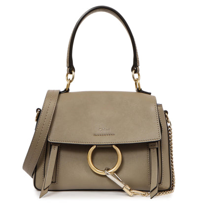 Exclusive Chloe Motty Grey Calfskin Mini Faye Day Shoulder Bag — Front View