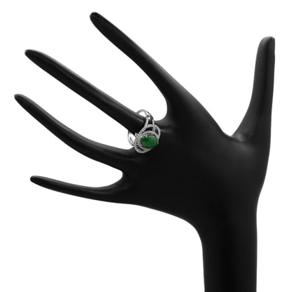 Exclusive 14K White Gold Cabochon Jadeite Ring — 6 — Back View