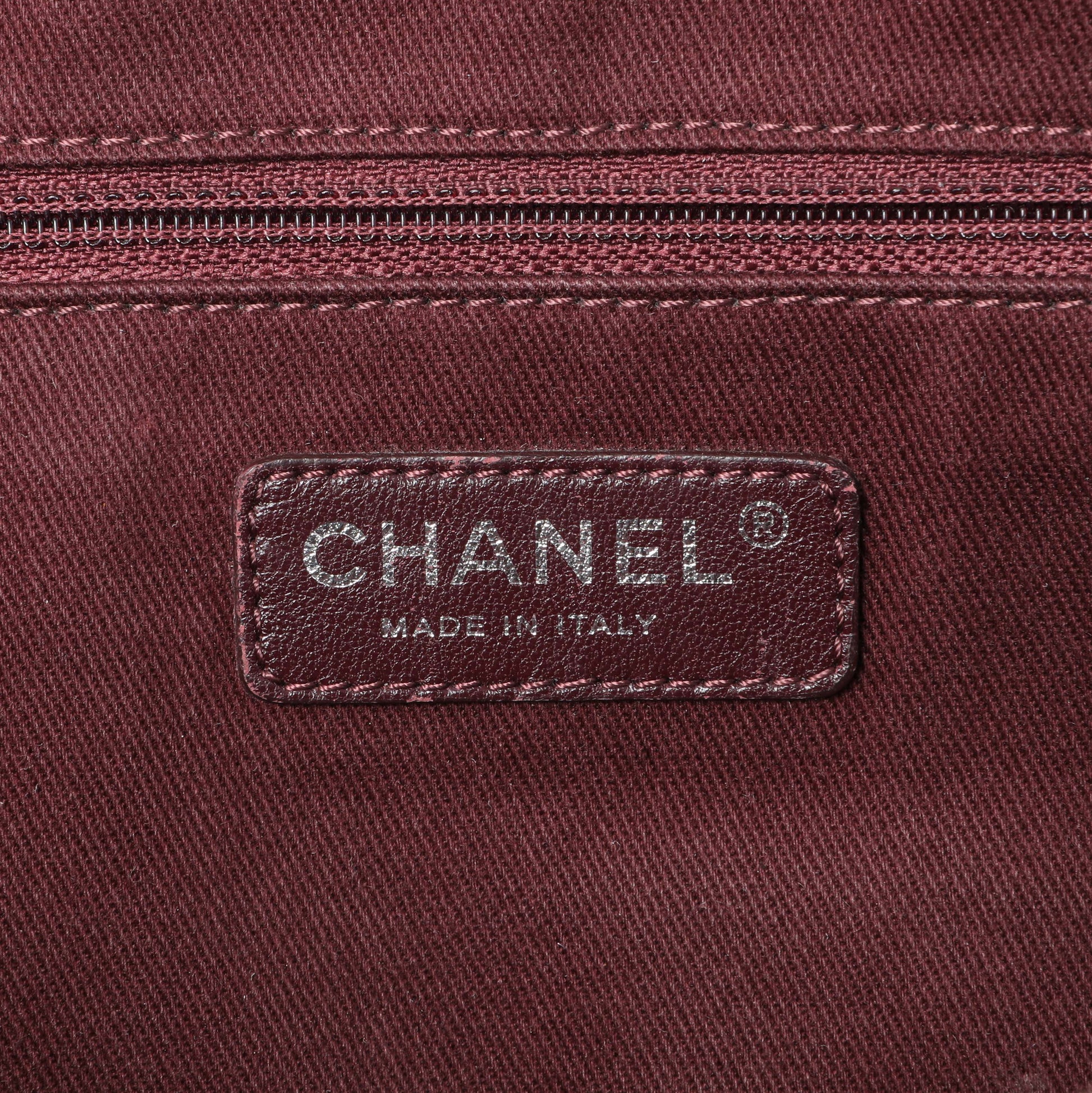 Exclusive Chanel Burgundy Aged Calfskin Portobello Flap — Detail View