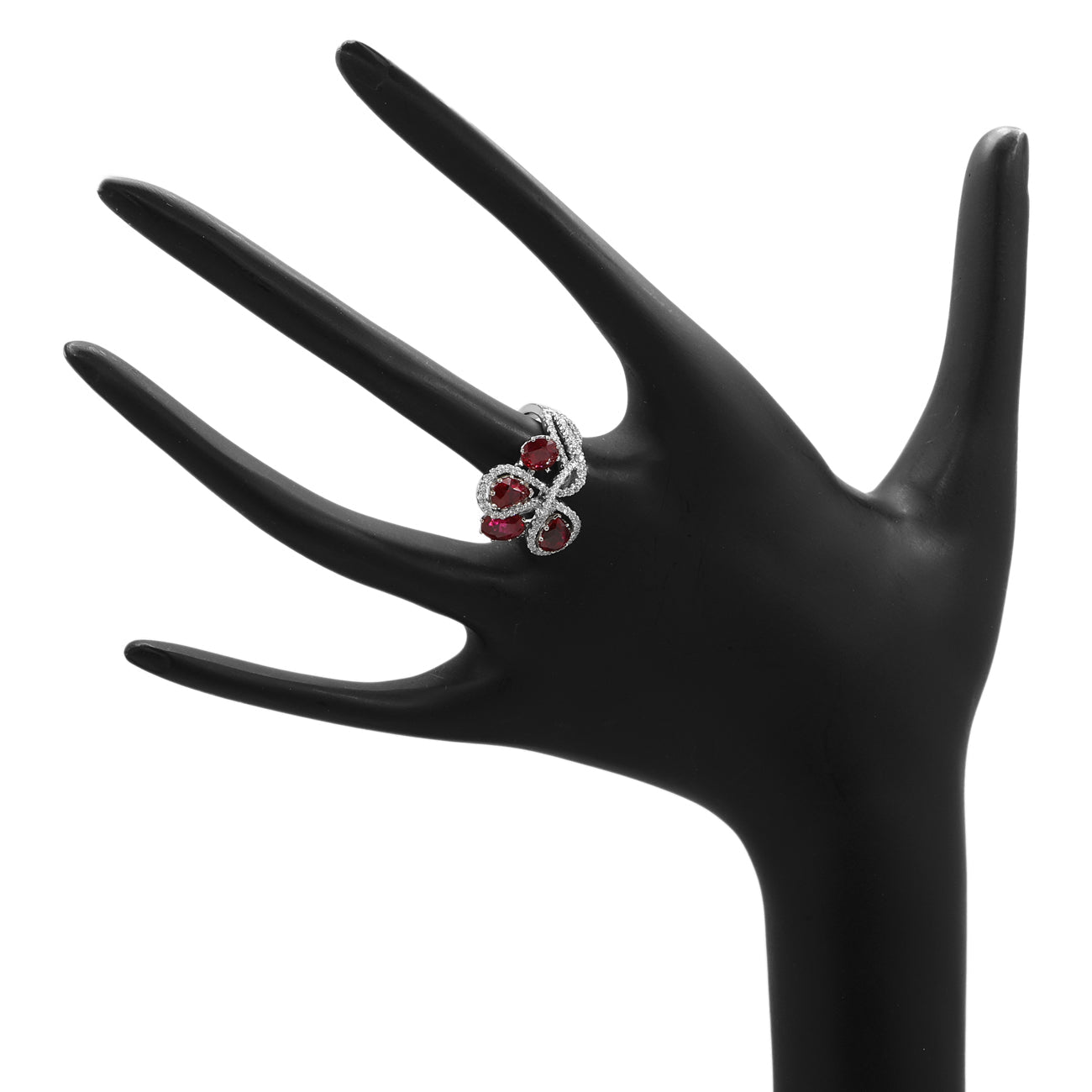 Exclusive 18K White Gold 5.03 Carat Ruby Ring — 4 — Back View