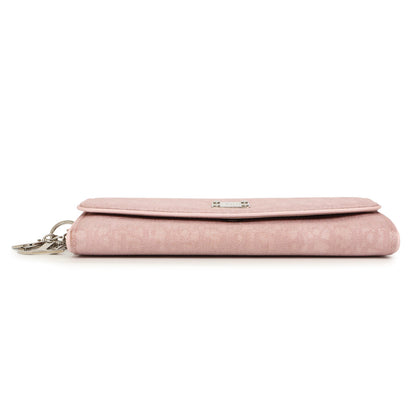 Exclusive Christian Dior Pink Monogram Chain Wallet — Back View