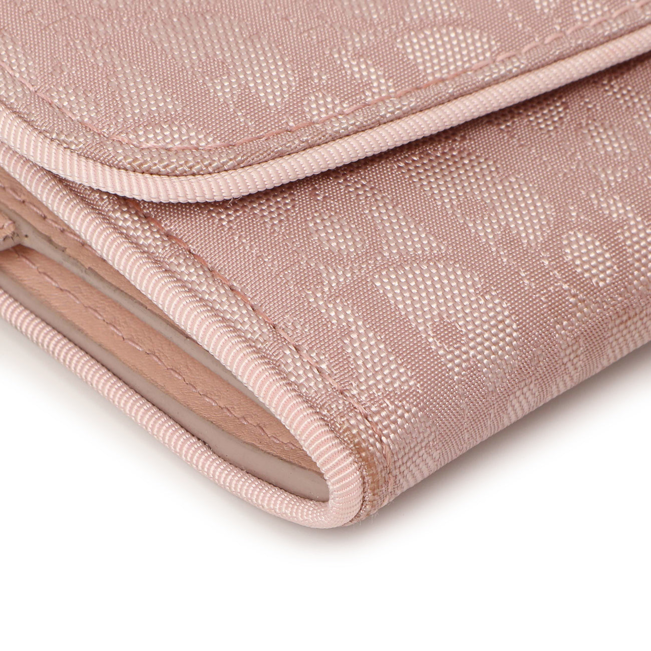 Exclusive Christian Dior Pink Monogram Chain Wallet — Top View