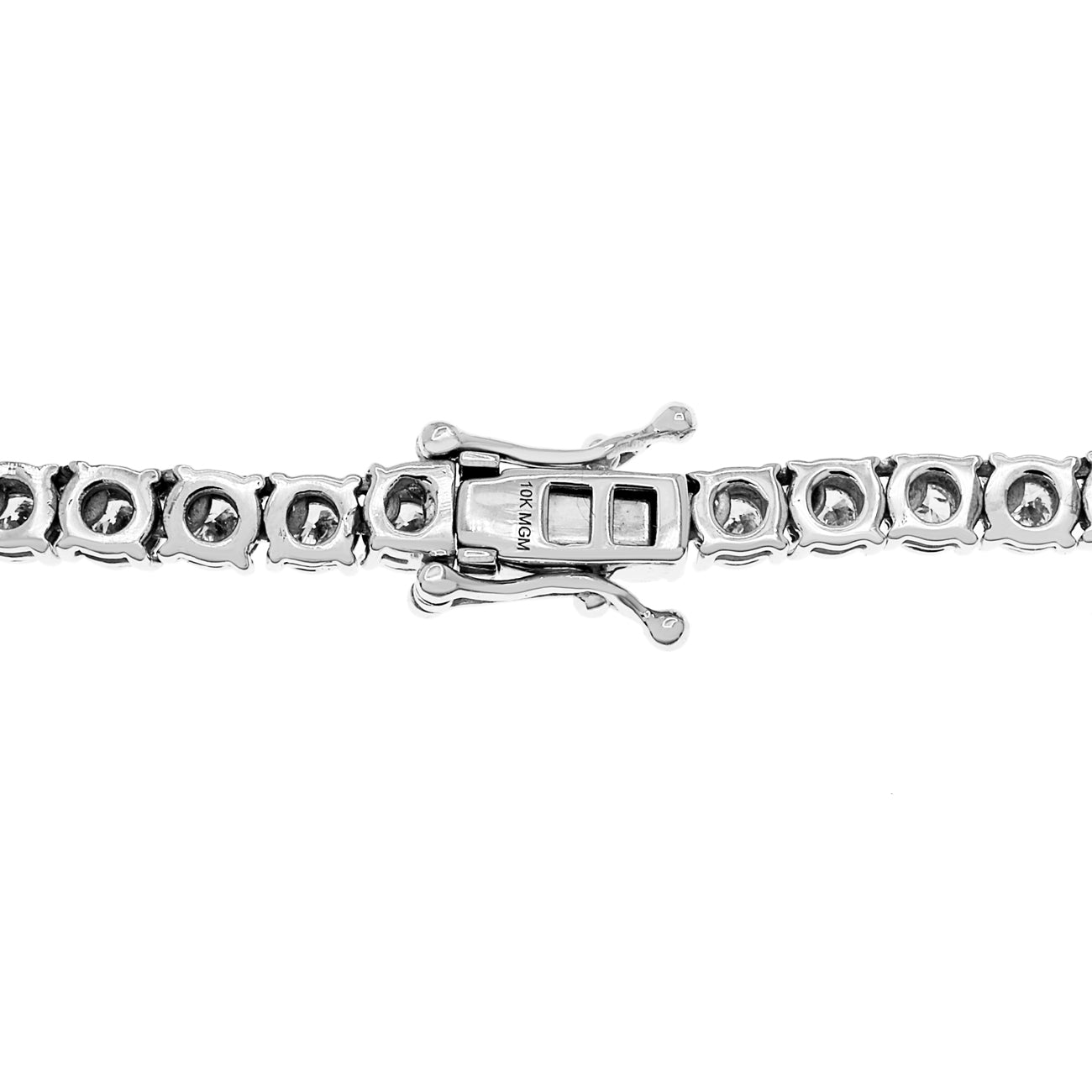 Exclusive 10K White Gold 5.80 Carat Riviere Necklace — Side View
