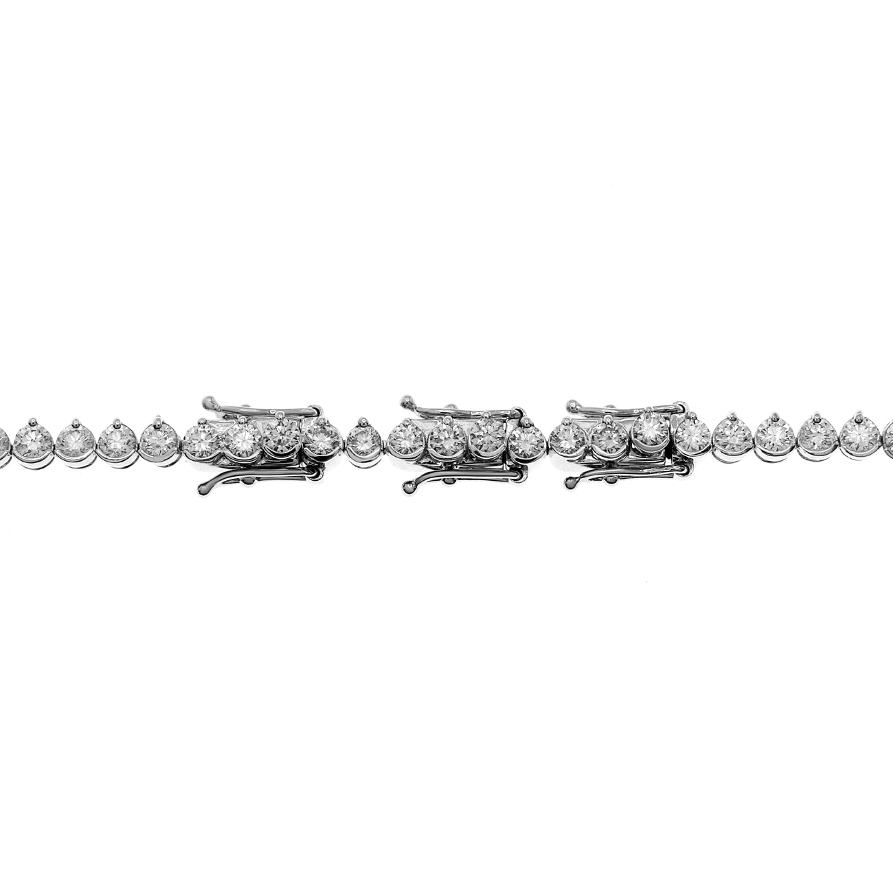 Exclusive 18K White Gold 9.47 Carat Riviere Diamond Necklace — Side View
