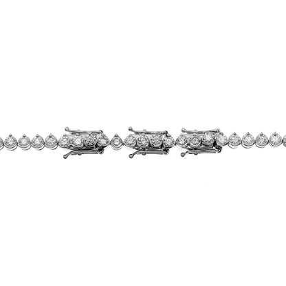 Exclusive 18K White Gold 9.47 Carat Riviere Diamond Necklace — Side View