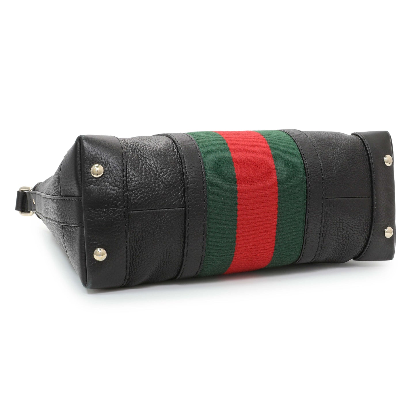 Exclusive Gucci Black Grained Calfskin Medium Web Hobo — Back View