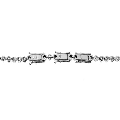 Exclusive 18K White Gold 9.47 Carat Riviere Diamond Necklace — Back View