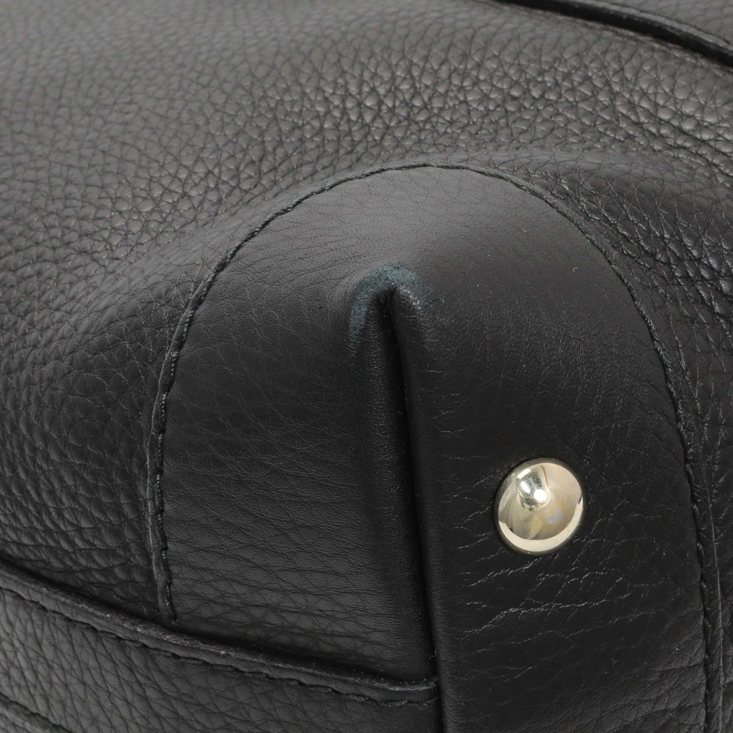 Exclusive Gucci Black Grained Calfskin Medium Web Hobo — Top View