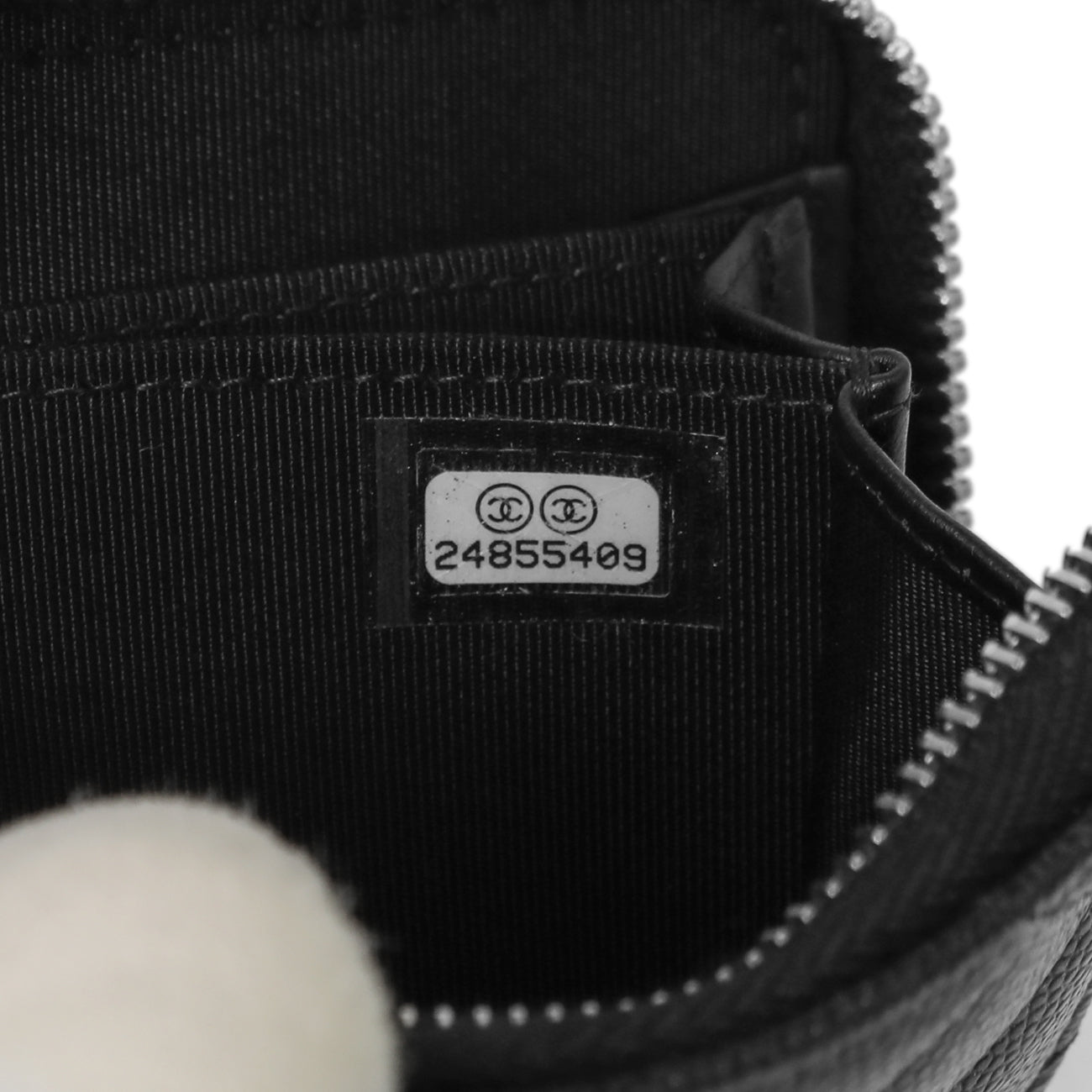 Exclusive Chanel Iridescent Black Quilted Caviar Zip Around Coin Purse — Alternate View 7