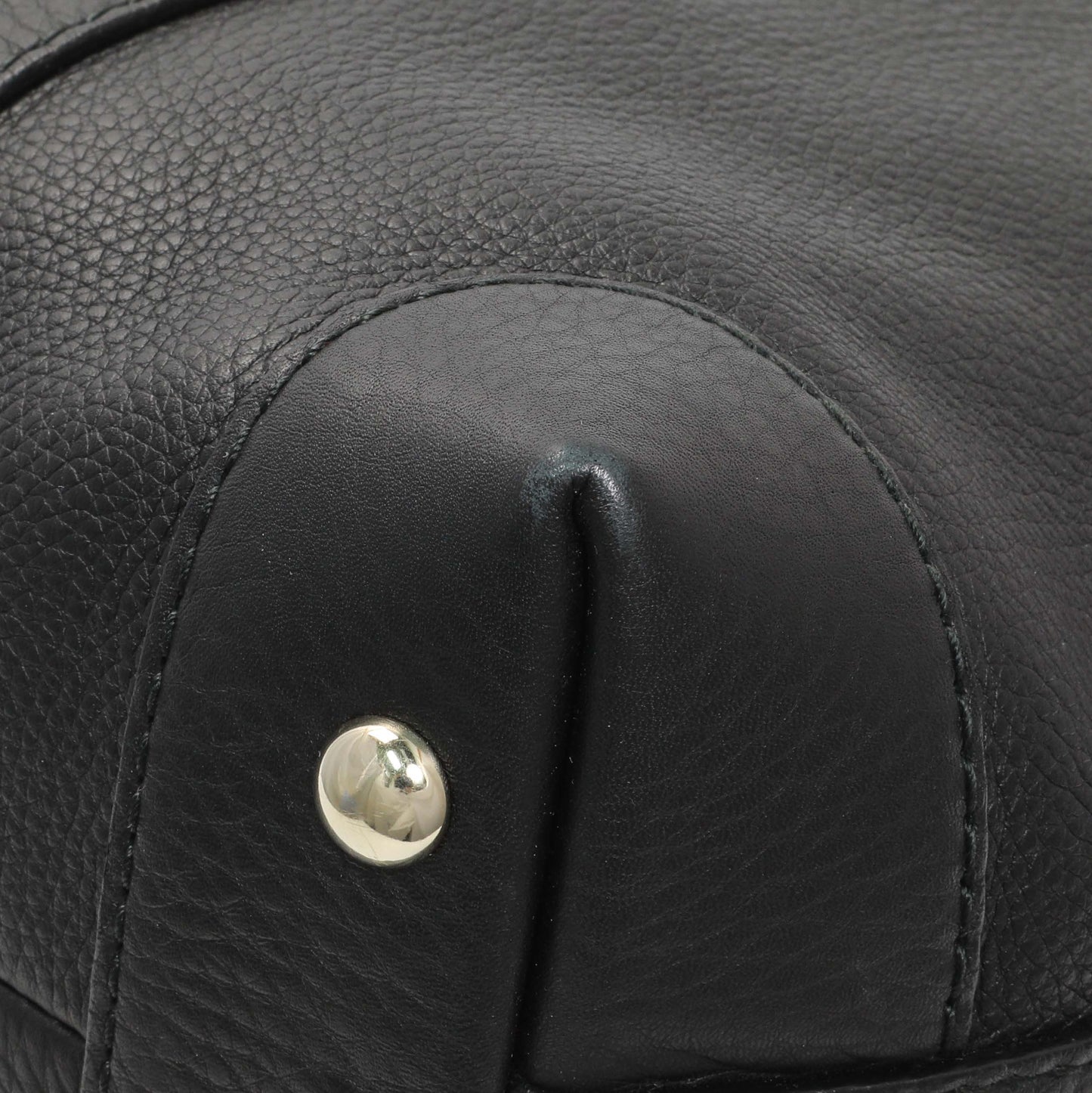 Exclusive Gucci Black Grained Calfskin Medium Web Hobo — Detail View
