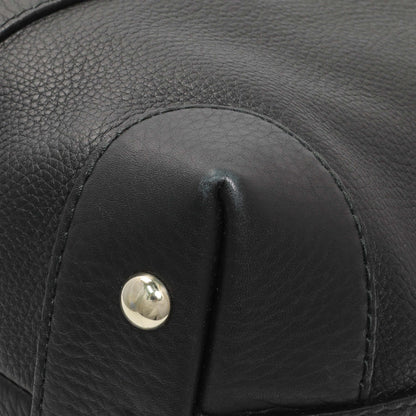 Exclusive Gucci Black Grained Calfskin Medium Web Hobo — Detail View