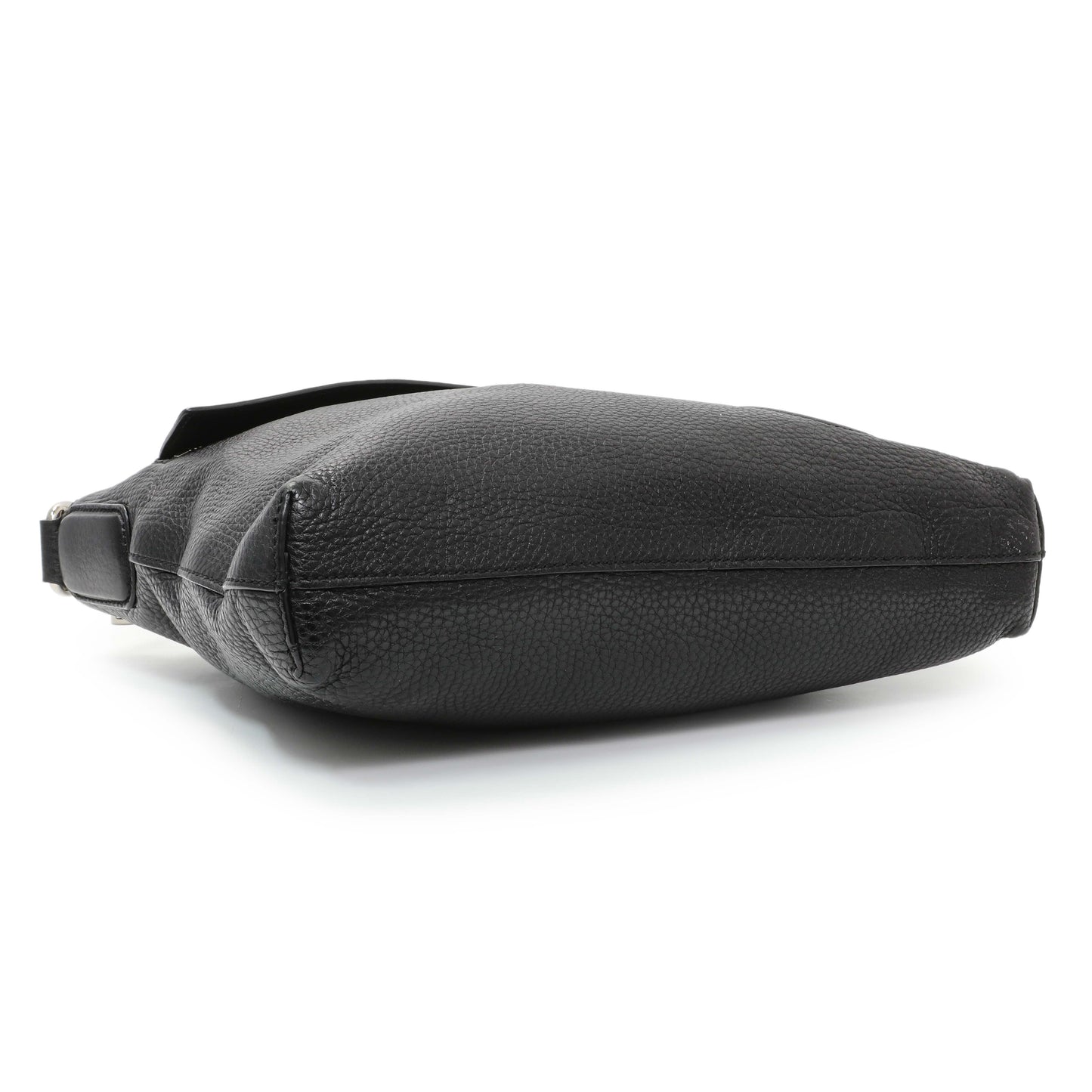 Exclusive Gucci Black Pebbled Calfskin Medium Soho Messenger Bag — Back View