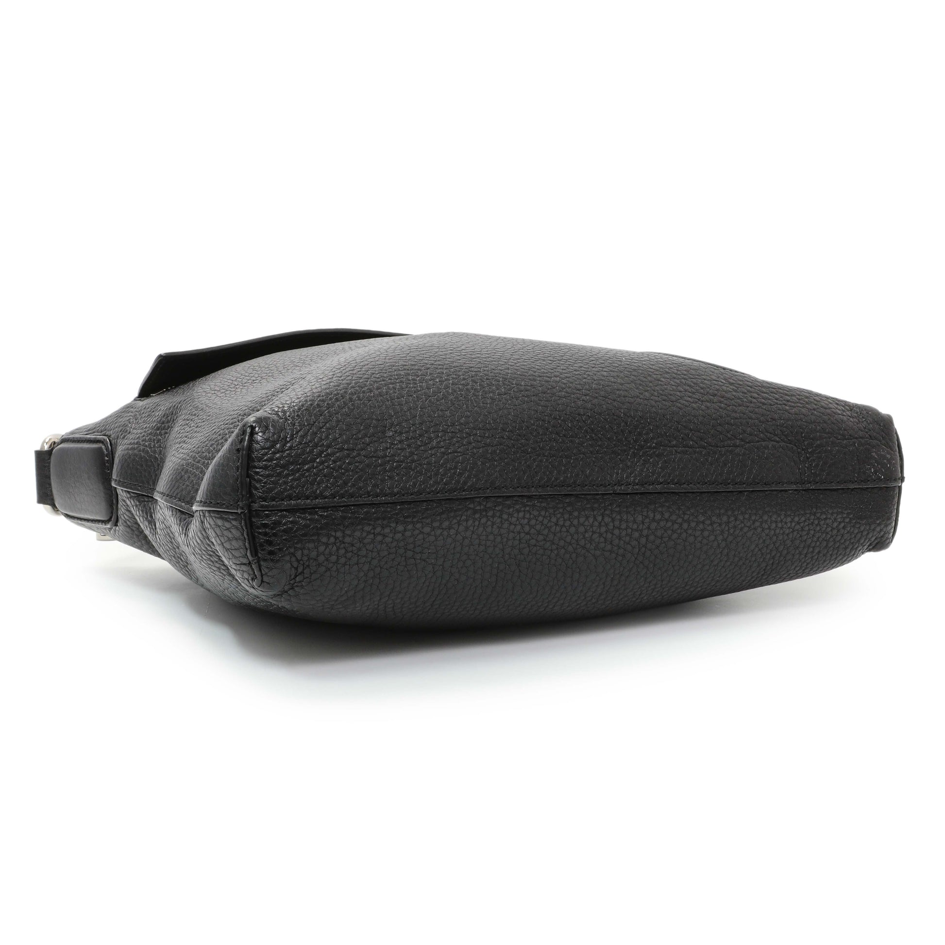 Exclusive Gucci Black Pebbled Calfskin Medium Soho Messenger Bag — Back View