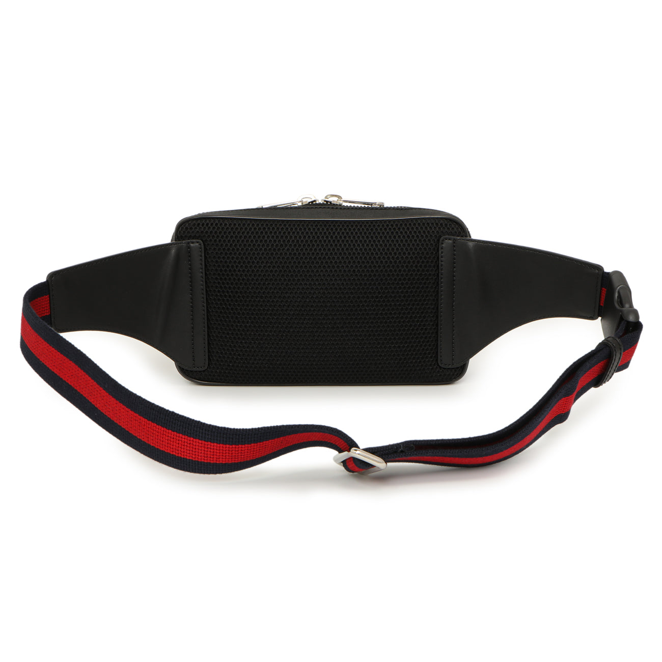 Exclusive Gucci Black Soft GG Supreme Monogram Web Belt Bag — Side View