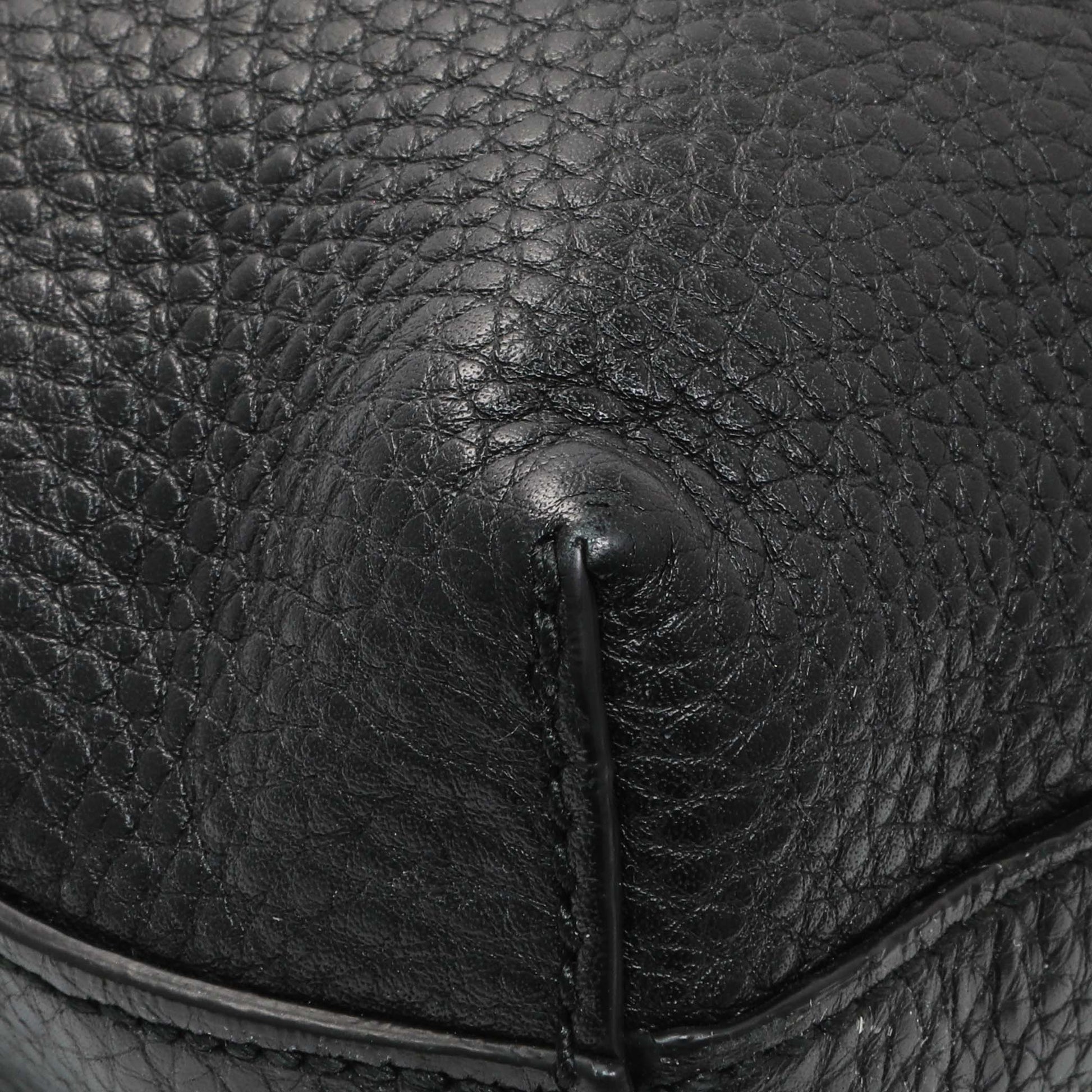 Exclusive Gucci Black Pebbled Calfskin Medium Soho Messenger Bag — Lifestyle View