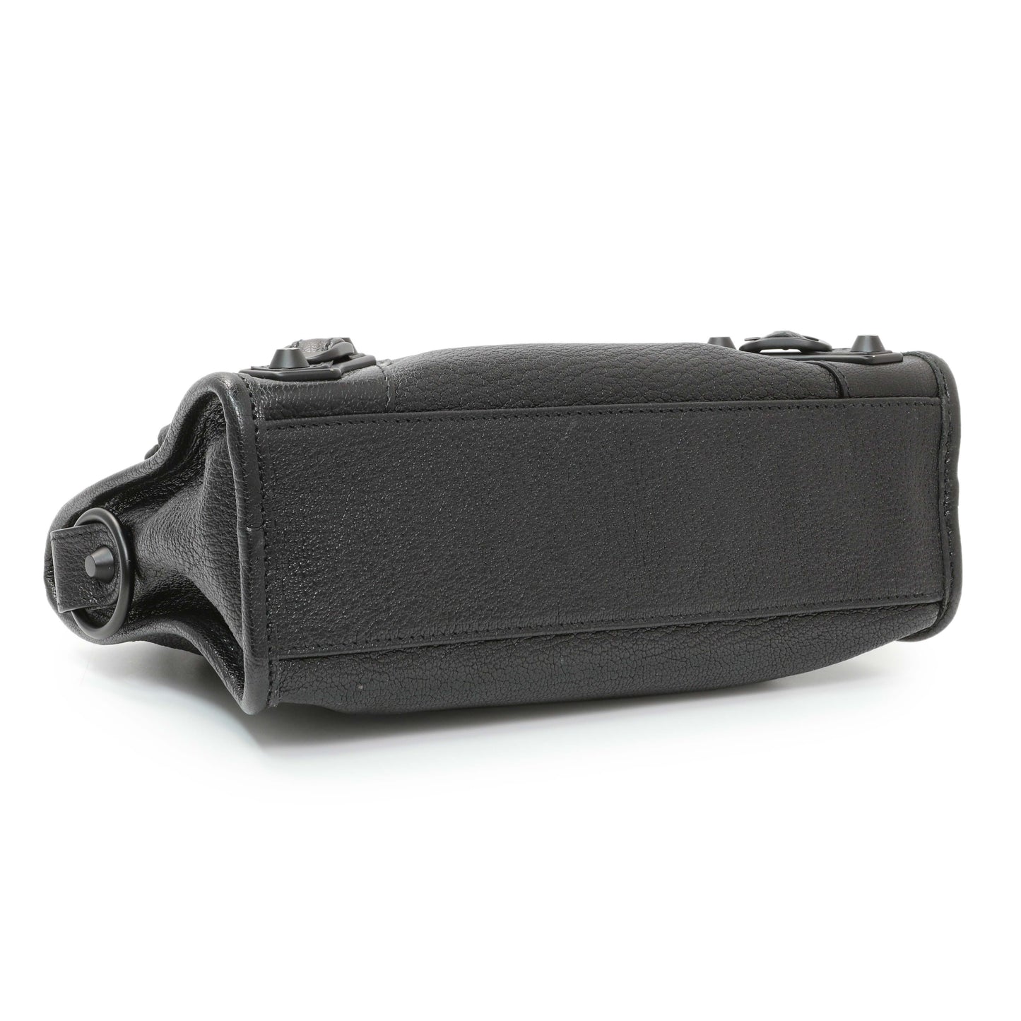 Exclusive Balenciaga Black Chevre Metallic Edge Mini City — Back View