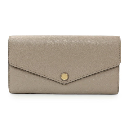 Exclusive Louis Vuitton Tourterelle Empreinte Sarah Wallet — Front View