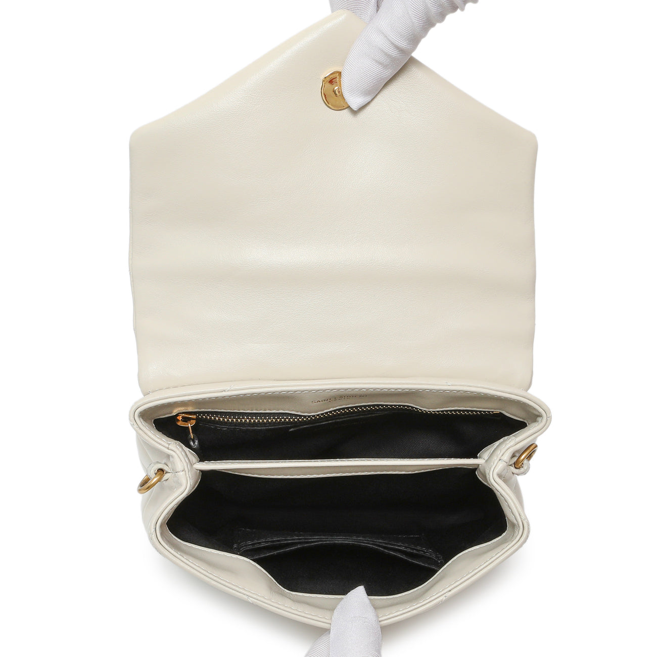 Exclusive Saint Laurent Ivory Calfskin Monogram Toy Loulou Crossbody — Alternate View 8