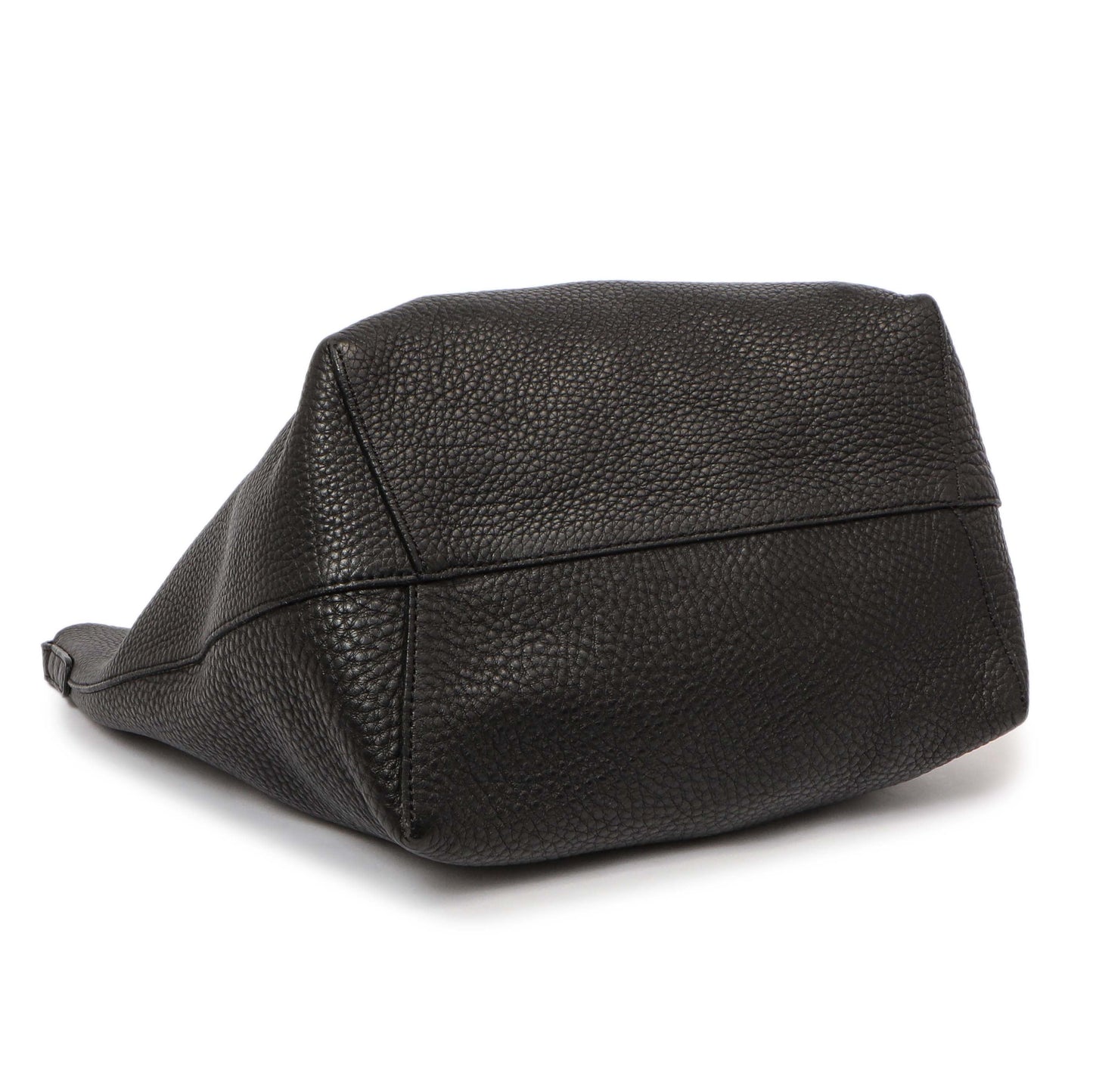 Exclusive Mansur Gavriel Black Tumbled Calfskin Bucket Bag — Back View