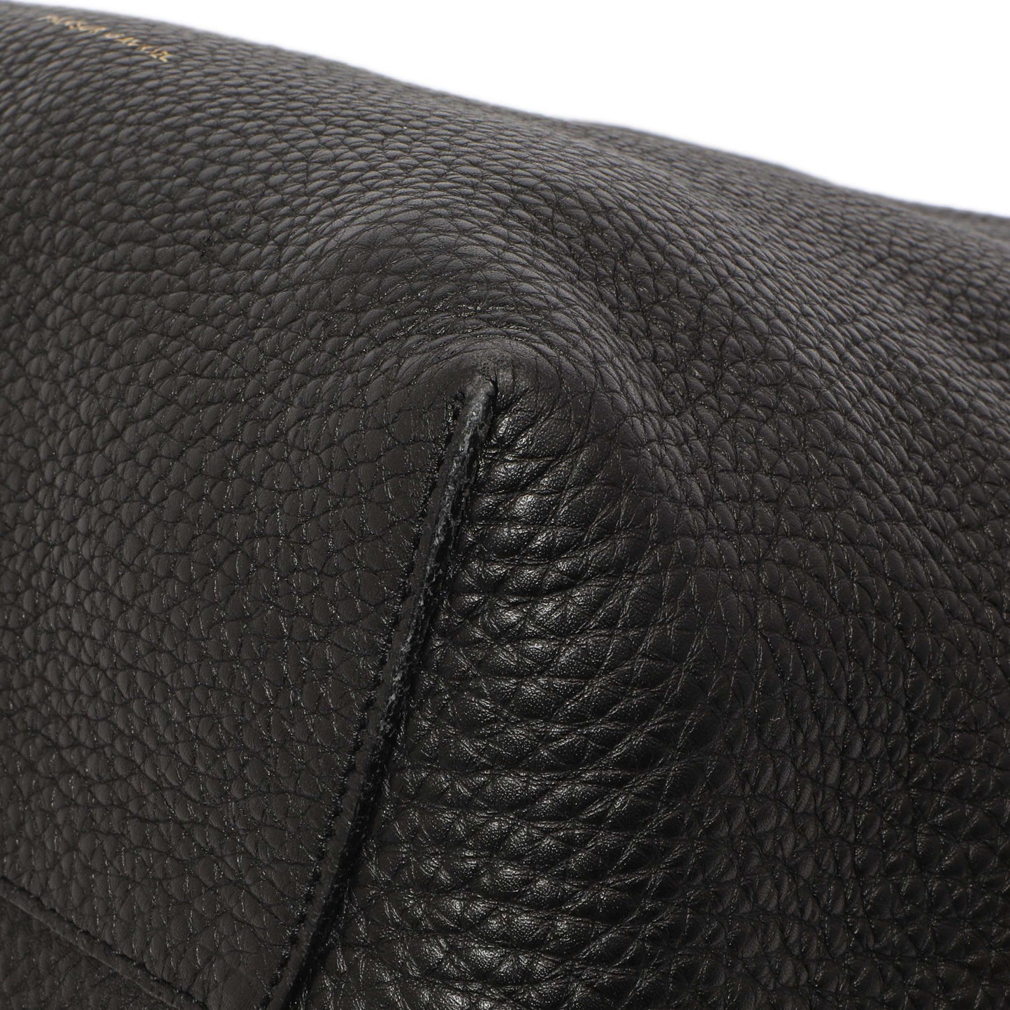 Exclusive Mansur Gavriel Black Tumbled Calfskin Bucket Bag — Detail View