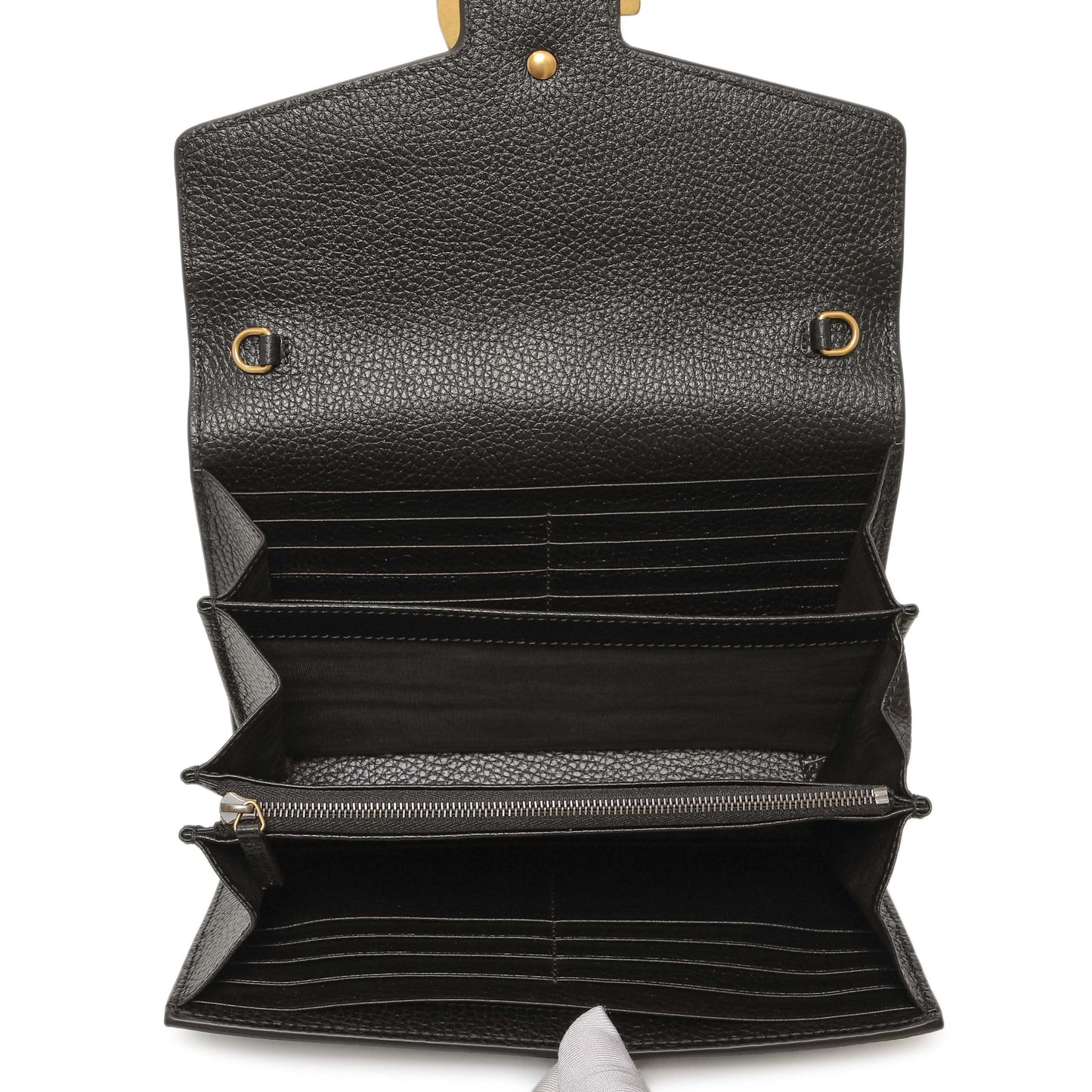 Exclusive Gucci Black Calfskin GG Marmont Chain Wallet — Alternate View 8