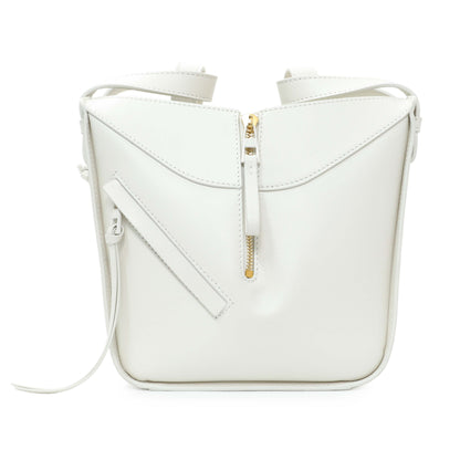 Exclusive Loewe White Calfskin Compact Hammock Shoulder Bag — Side View
