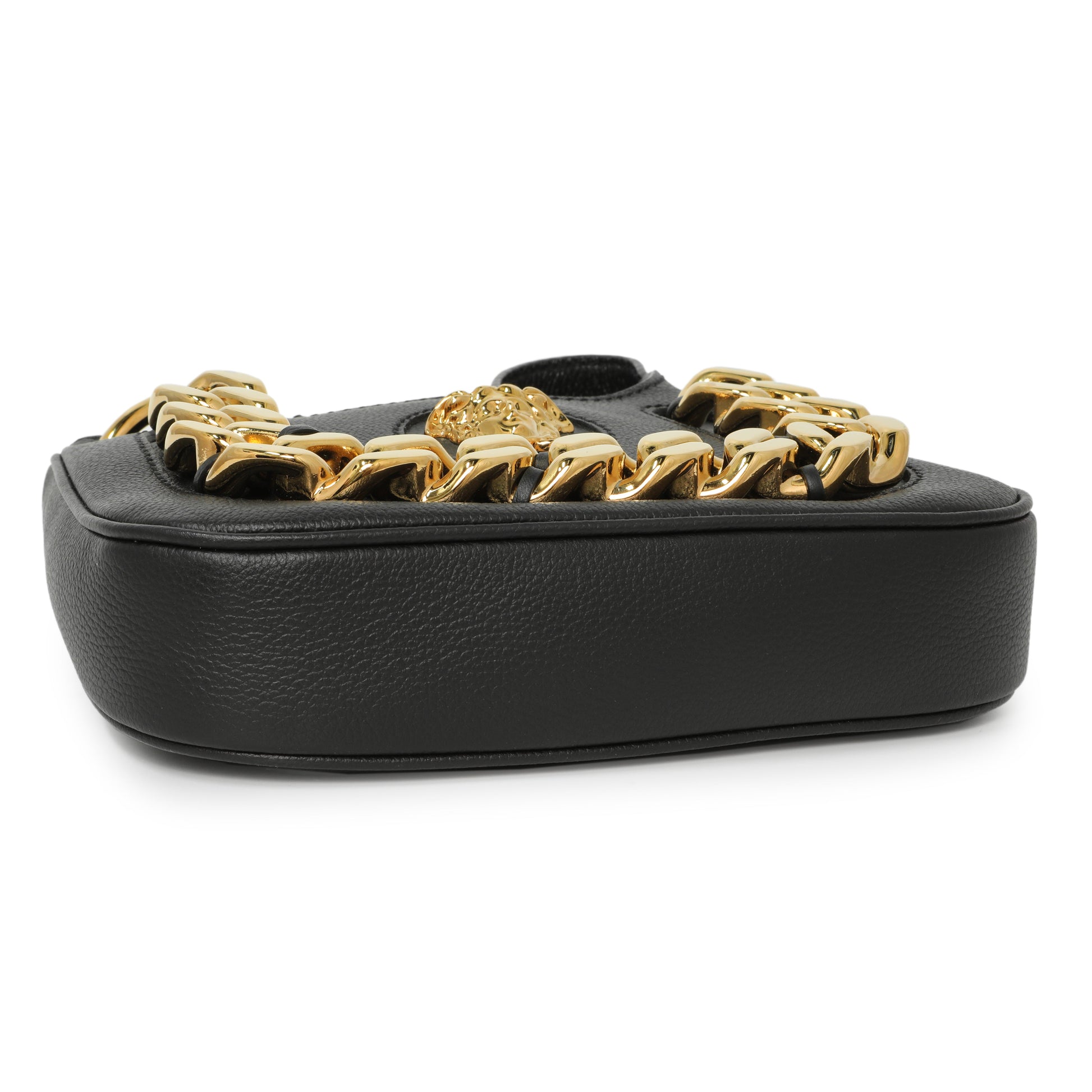 Exclusive Versace Black Calfskin La Medusa Mini Chain Hobo — Back View