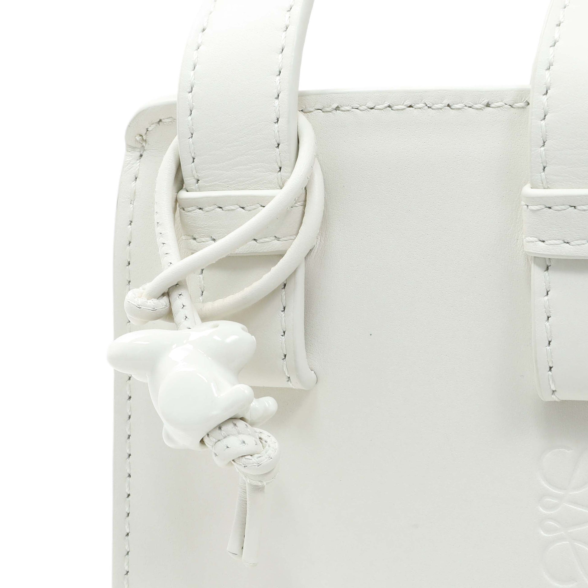 Exclusive Loewe White Calfskin Compact Hammock Shoulder Bag — Alternate View 8