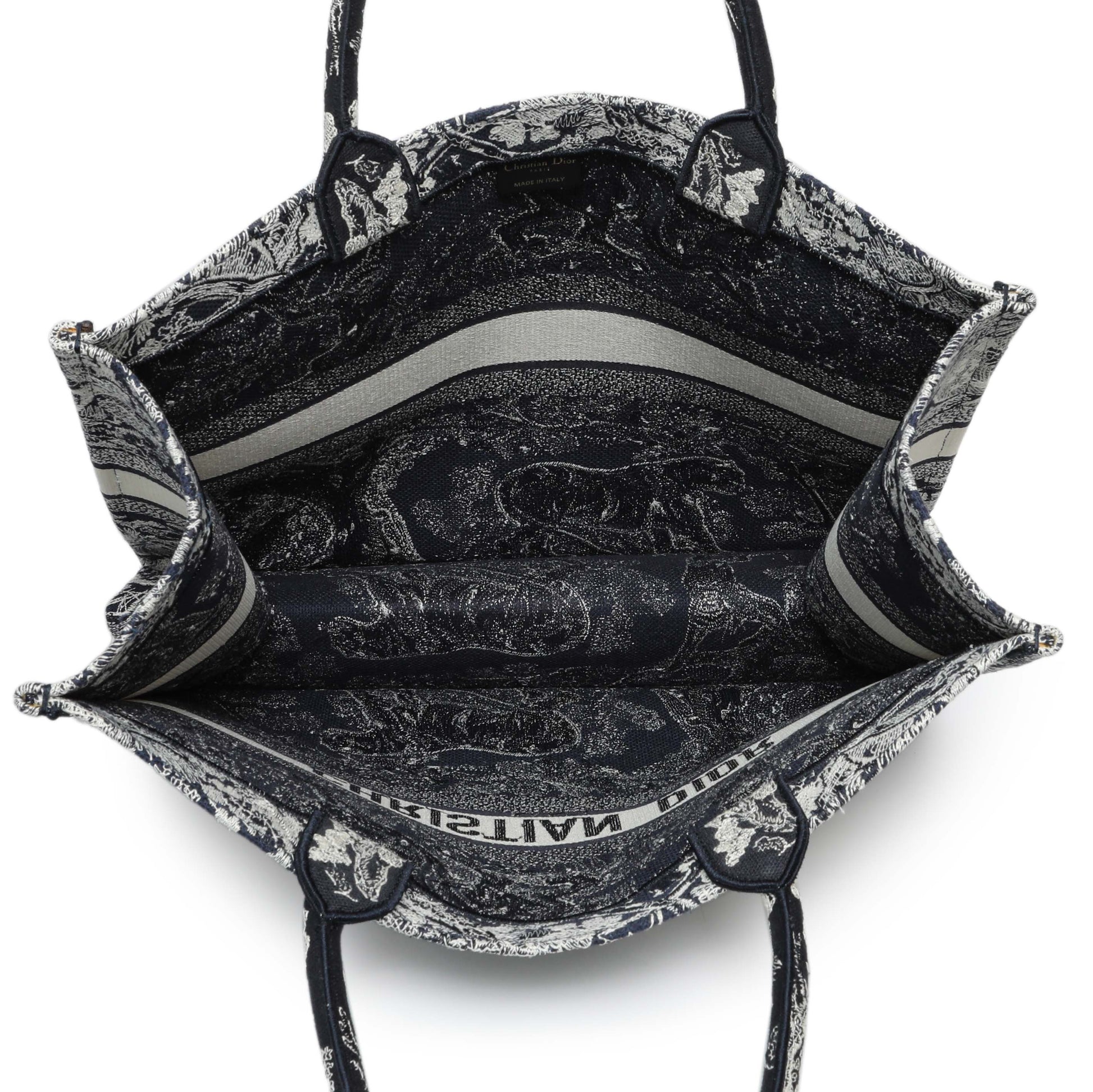 Exclusive Christian Dior Canvas Embroidered Dioriviera Reverse Striped Toile De Jouy Large Book Tote — Alternate View 8