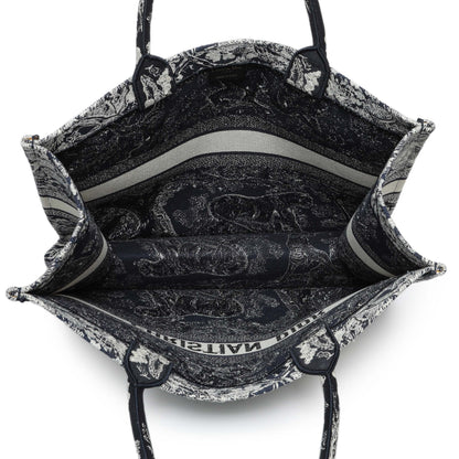 Exclusive Christian Dior Canvas Embroidered Dioriviera Reverse Striped Toile De Jouy Large Book Tote — Alternate View 8