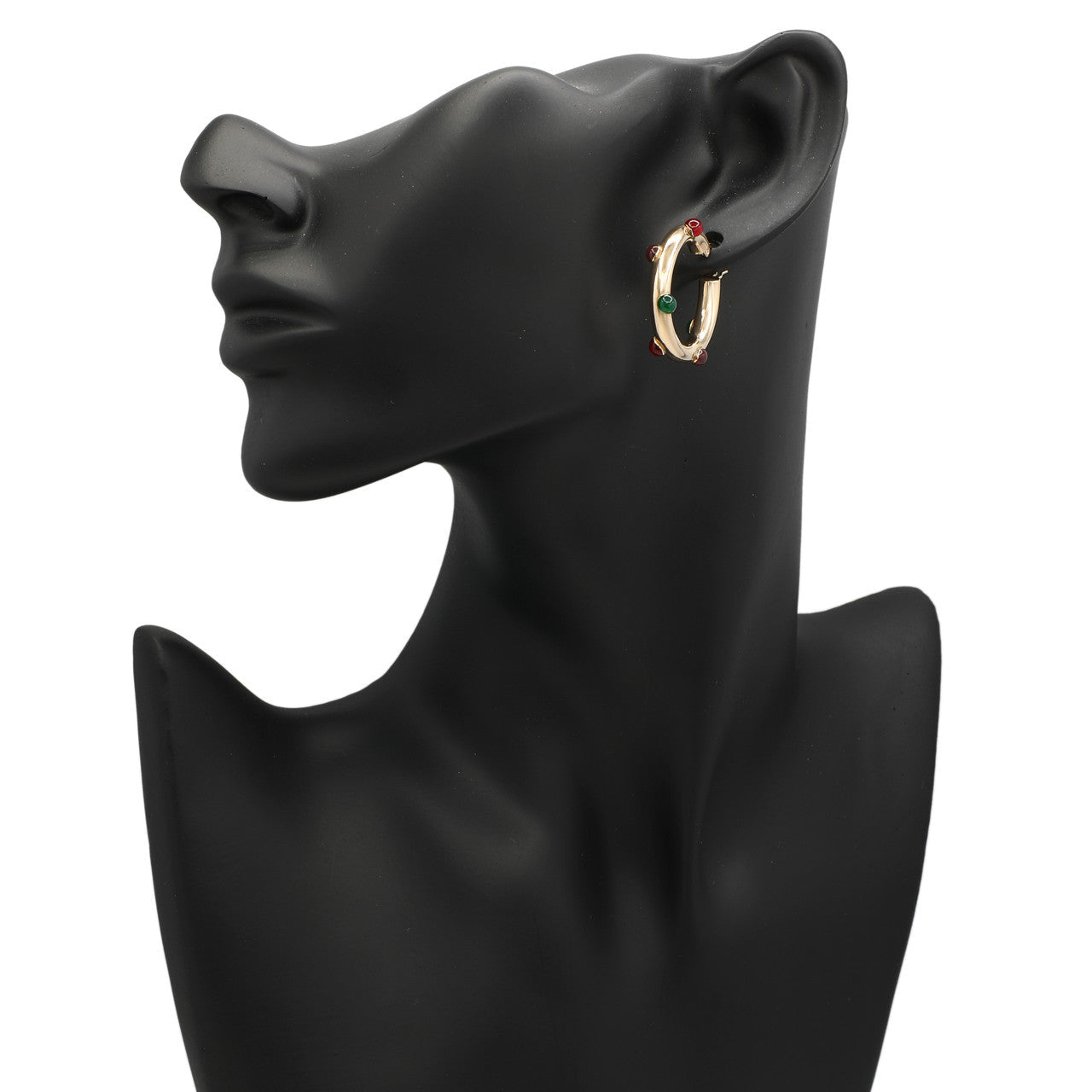 Exclusive 14K Yellow Gold Resin Hoop Earrings — Side View
