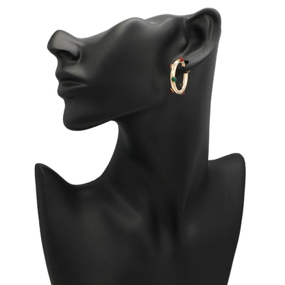 Exclusive 14K Yellow Gold Resin Hoop Earrings — Side View