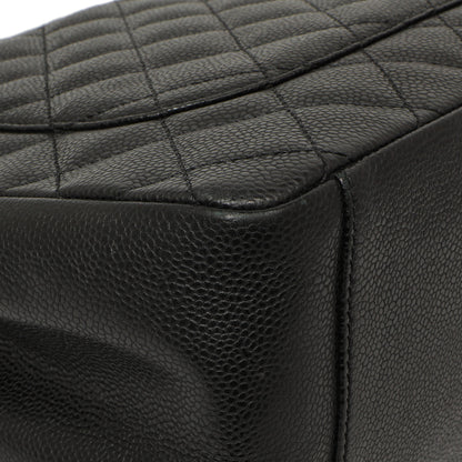 Exclusive Chanel Black Quilted Caviar Grand Shopping Tote GST — Lifestyle View