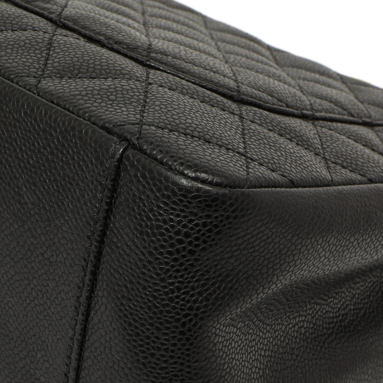 Exclusive Chanel Black Quilted Caviar Grand Shopping Tote GST — Alternate View 7