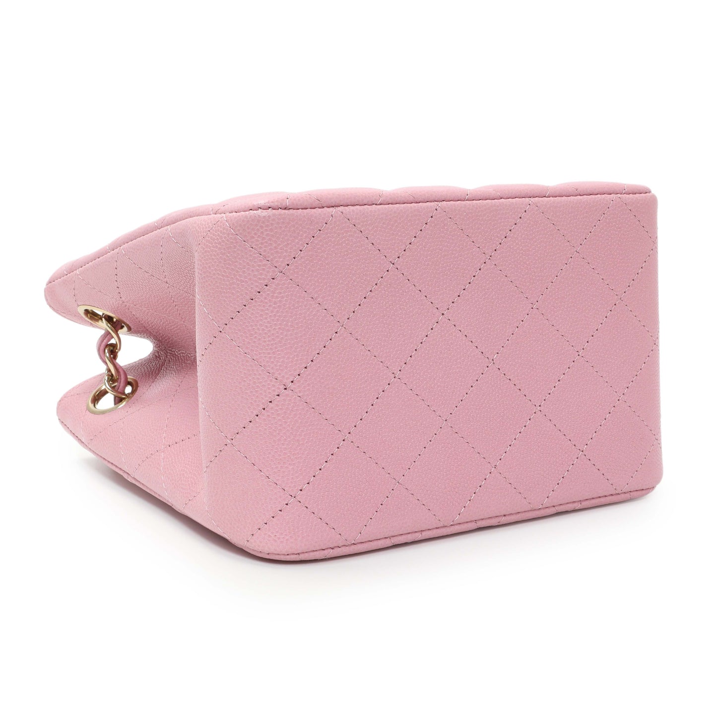 Exclusive Chanel Pink Caviar Mini Bucket Bag — Back View